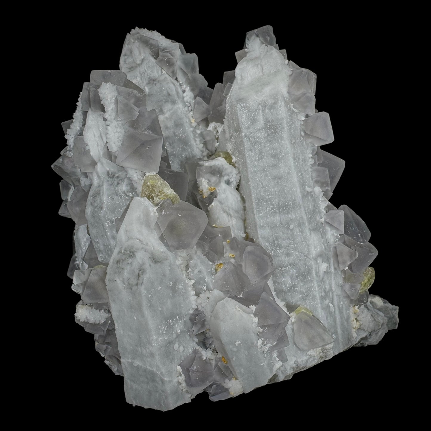 Fluorite on Candle Quartz