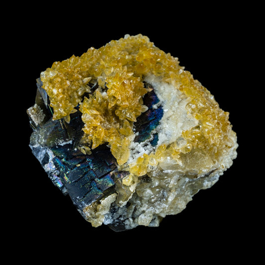 Fluorite Rainbow with Yellow Calcite