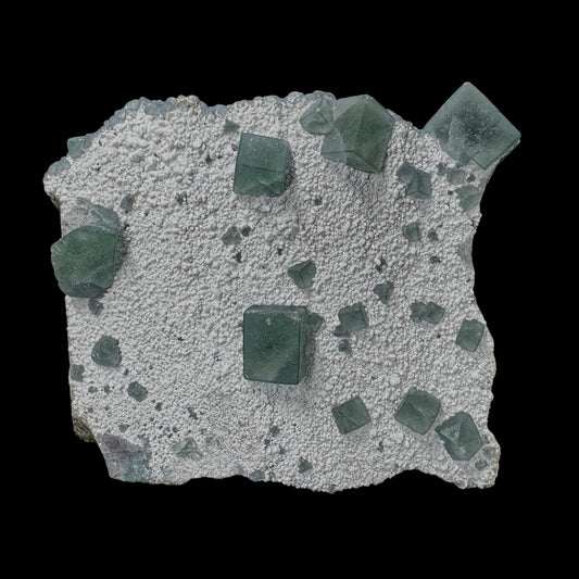 Fluorite Cubes on Matrix