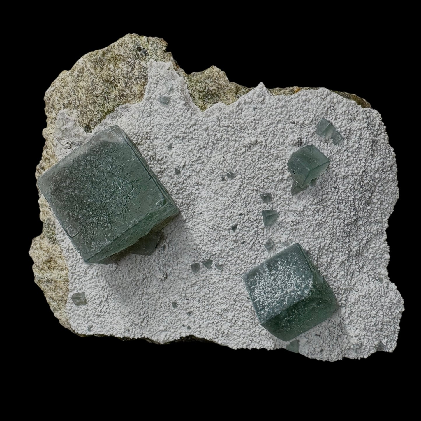 Fluorite Cubes on Matrix
