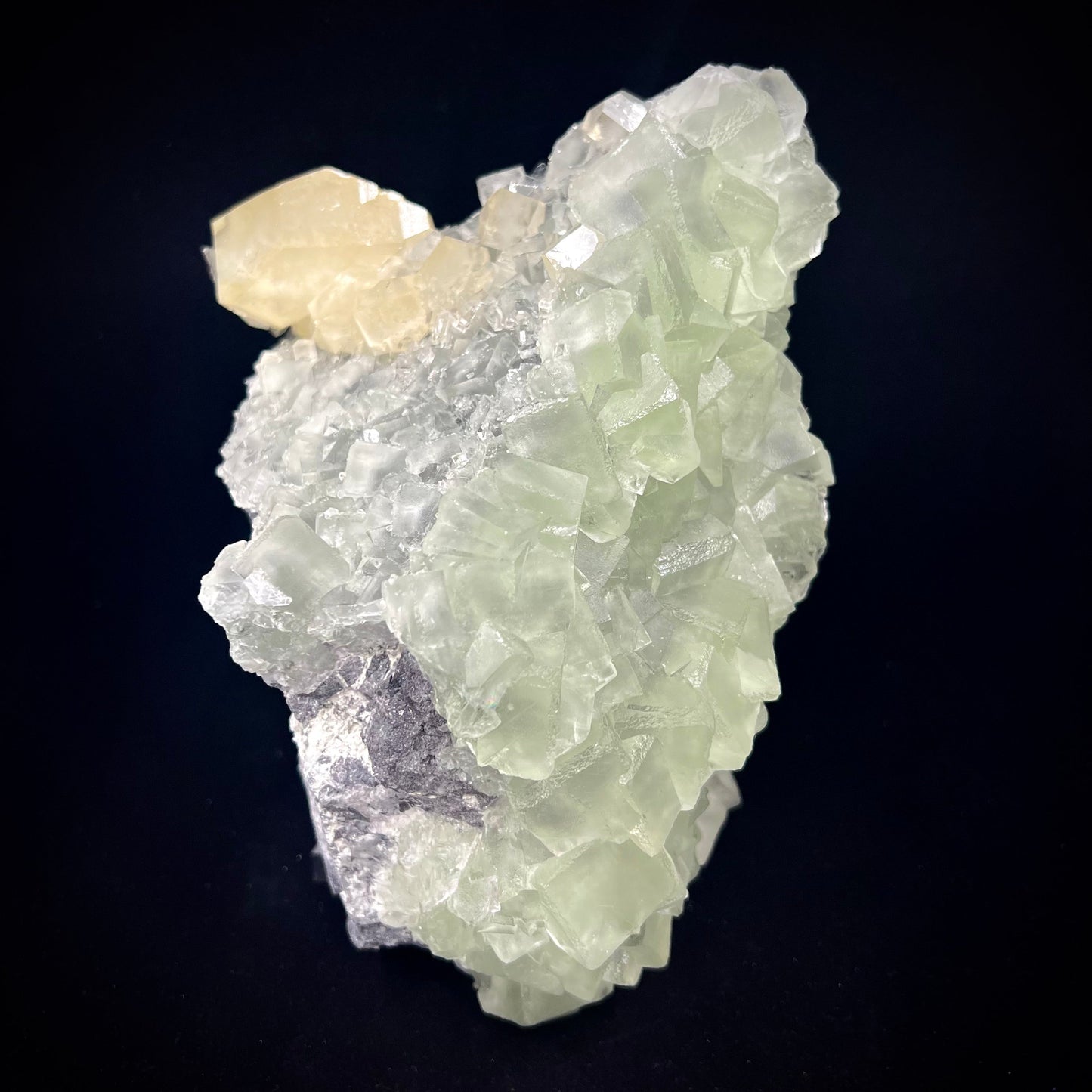 Green Fluorite w/ Yellow Calcite