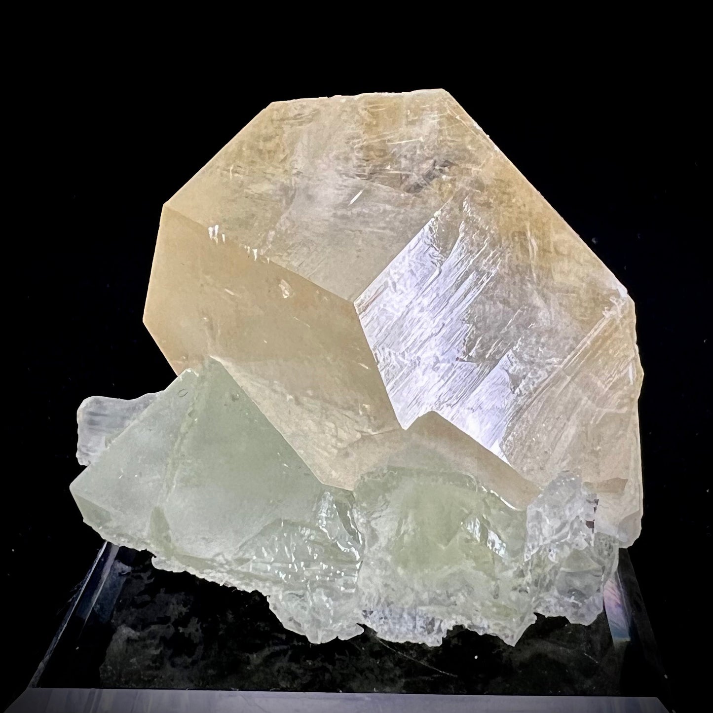 Green Fluorite w/ Yellow Calcite