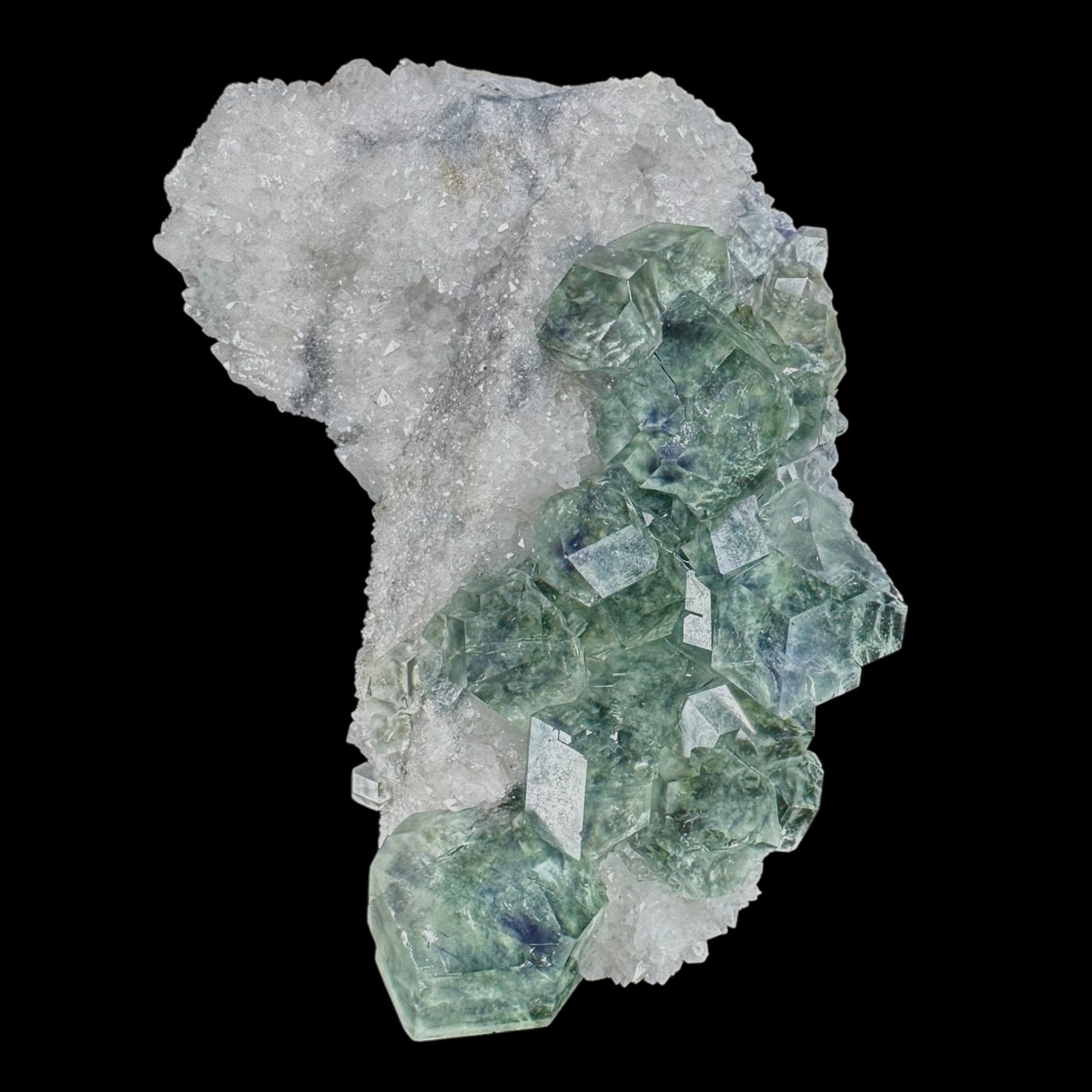 Fluorite Green on Quartz