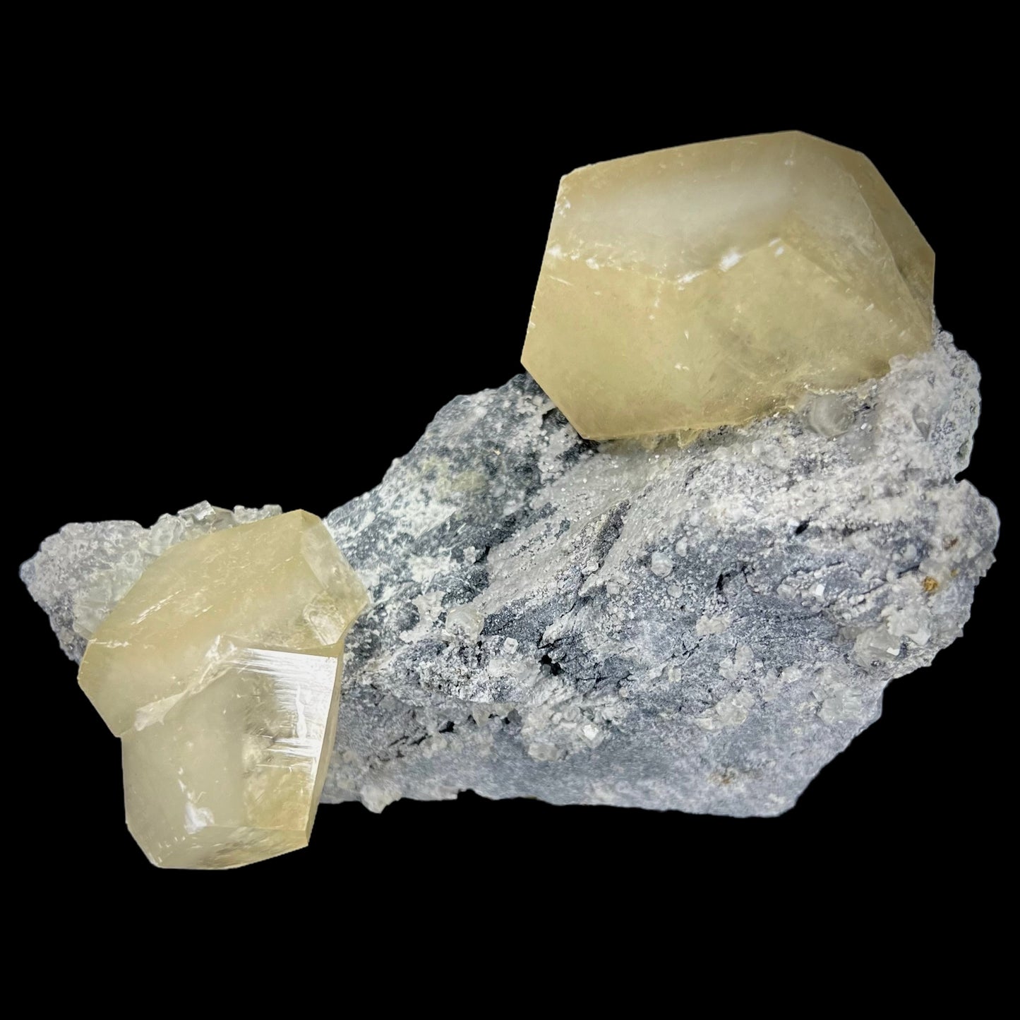 Green Fluorite w/ Yellow Calcite
