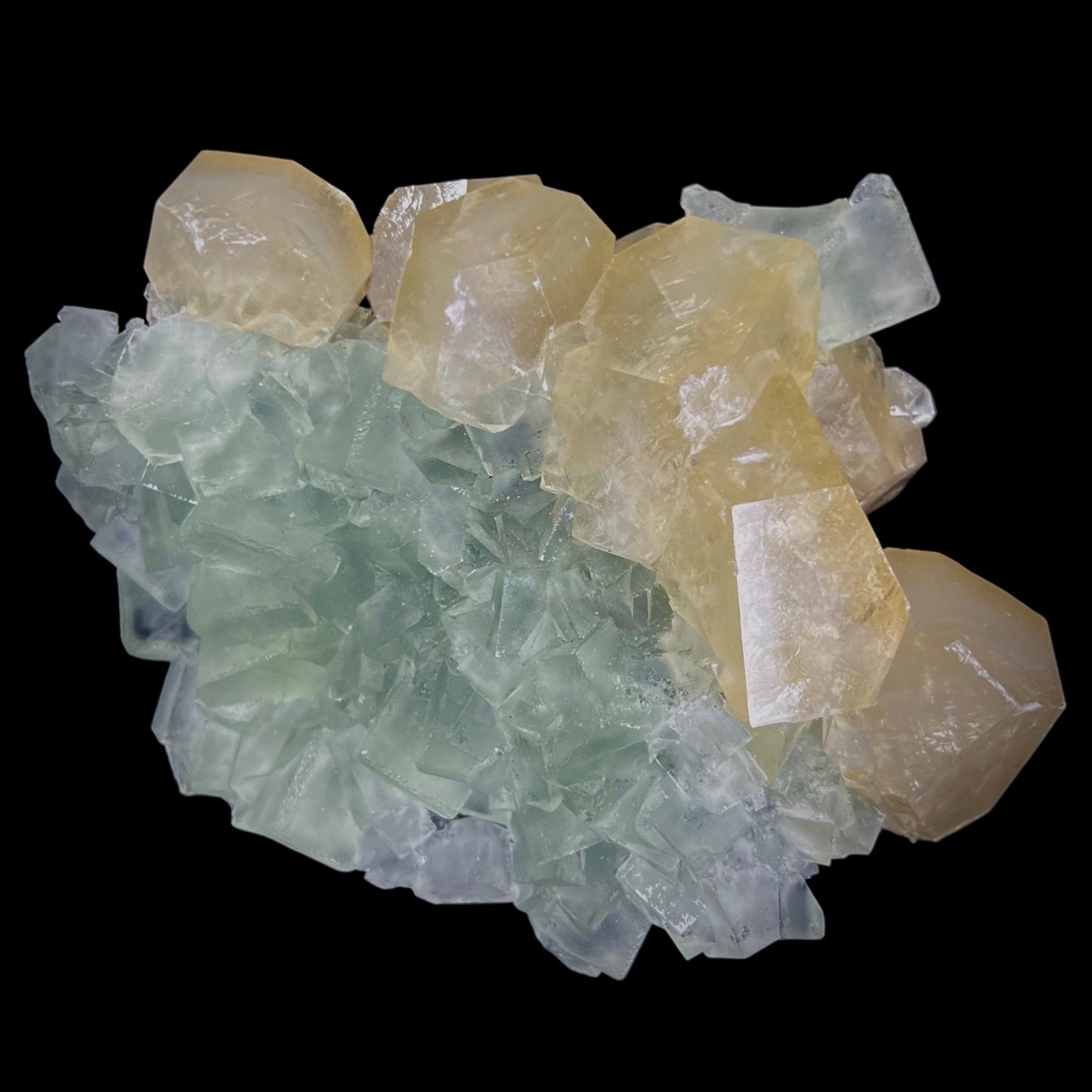 Green Fluorite w/ Yellow Calcite