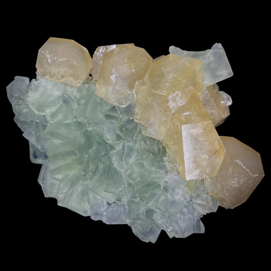 Green Fluorite w/ Yellow Calcite