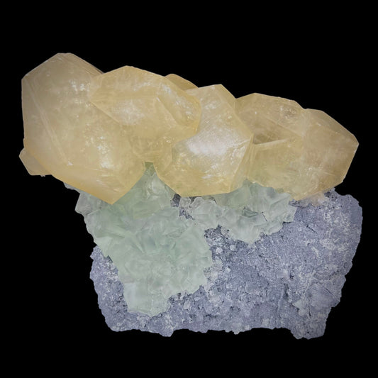 Green Fluorite w/ Yellow Calcite